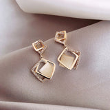 Silver Needle Opal Earrings Temperament Geometric – Stylish Gifts — 1