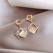 Silver Needle Opal Earrings Temperament Geometric – Stylish Gifts — 1