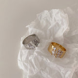 Irregular Zircon Metal Ring Simplicity – Thoughtful Gifts — 7