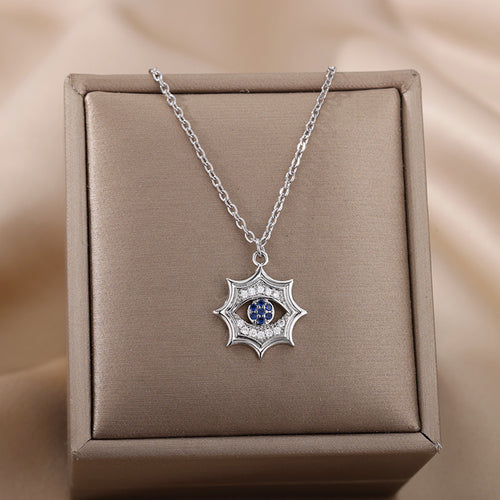 18K Gold Plated Color Zircon Blue Eyes Pendant – Jewelry Gift Ideas — 2