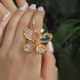 White Crystal Adjustable Finger Ring – Jewelry Gift Ideas — 4