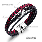 Leather Woven Titanium Steel Bracelet – Jewelry Gift Ideas — 4