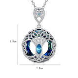 Celtic Tree Of Life Pendant Necklace Blue Circle – Jewelry Gift Ideas — 4