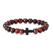 Tigereye White-barked Pine Obsidian Cross Men's – Jewelry Gift Ideas — 2