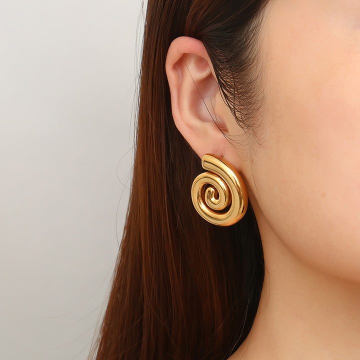 Stainless Steel Rotating Thread Earrings – Birthday Gifts — 1