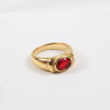 Titanium Steel Plated Gold Multicolor Zircon Ring – Thoughtful Gifts — 7