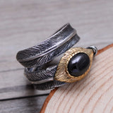 Women's Garnet Vintage Statement Feather Ring – Gifts for Her — 5