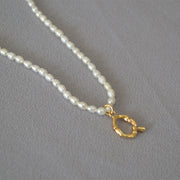 Rice Pearl Fashion Simple Letter Pendant Necklace – Jewelry Gift Ideas — 19