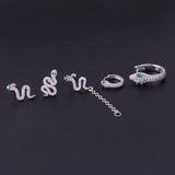 Fine Rod Stainless Steel Green Eyes Zircon Snake Ear – Stylish Gifts — 4