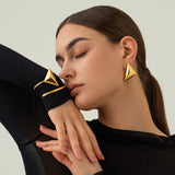 18K Gold Stainless Steel Triangle Coil Bracelet – Jewelry Gift Ideas — 13
