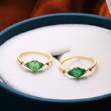 Simple Temperament Green Chalcedony S925 Silver Ring – Everyday Gifts — 2