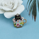 Alloy Drip Oil Printing Water Cup Cat Handmade Jewelry – Stylish Gifts — 1