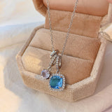 Women's Super Shiny Blue Zircon Necklace Niche – Jewelry Gift Ideas — 3