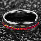 Wide Dome Abalone Shell Deep Magenta Opal Tungsten – Unique Gift Ideas — 5