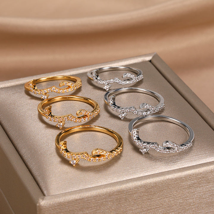 Micro Inlaid Zircon Love Declaration Ring – Gifts for Couples — 1