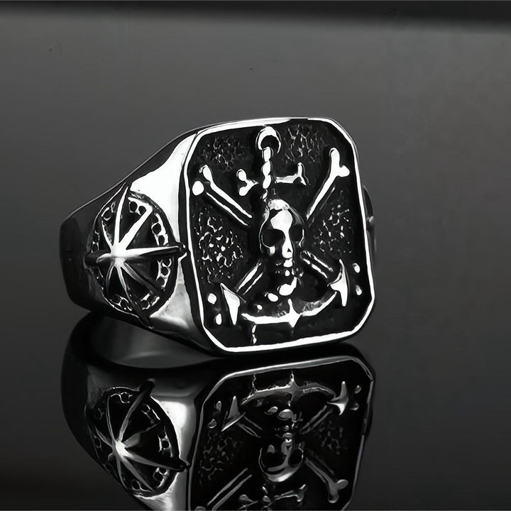 Men's Ring Pirate Eight Awn Star Vintage Stainless – Gifts for Him — 1