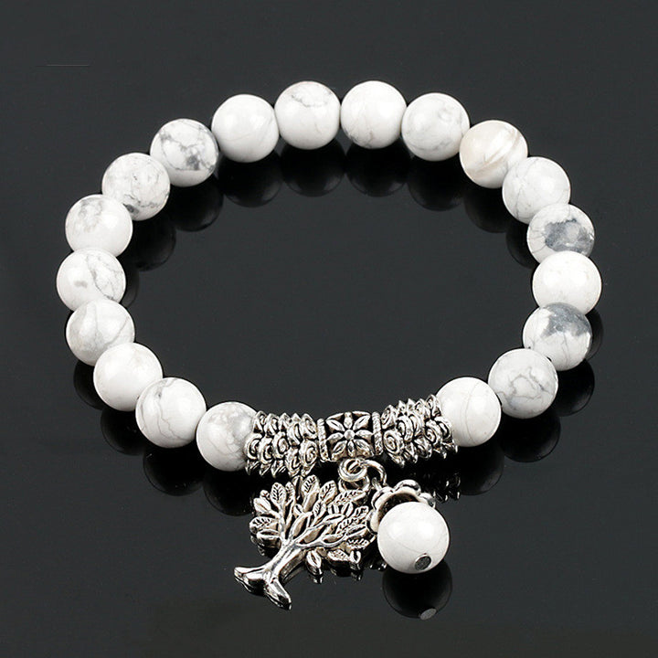 Vintage Frosted White Pine Bead Bracelet – Jewelry Gift Ideas — 1