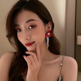Women's Fashion Ethnic Red Tassel Silver Stud Earrings – Stylish Gifts — 6
