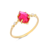Olive Shaped Red Corundum Ring – Unique Gift Ideas — 5