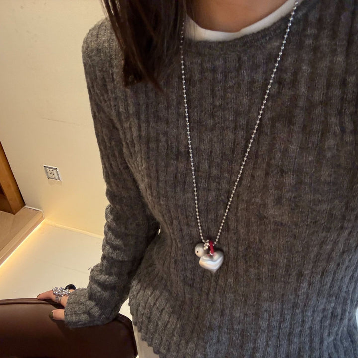 Cooperized Silver Brushed Heart Necklace – Jewelry Gift Ideas — 1