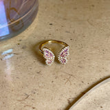 Butterfly Pearl Drop Glaze Opening Ring Female – Gifts for Her — 3
