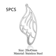 Stainless Steel Ornament Laser Cut Hollow Wing – Jewelry Gift Ideas — 7