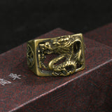 Ancient Brass Panlong Ring Men's Retro Antique Bronze – Gifts for Him — 6