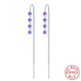 Sterling Silver Tassel Ear Wires With Diamonds – Stylish Gifts — 7