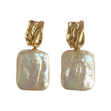 Natural Square Baroque Pearl Earrings – Stylish Gifts — 3
