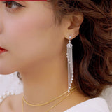 Long Tassel Crown Earrings Women's 925 Silver Needle – Gifts for Her — 5