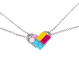 Stainless Steel Building Blocks Lovers Necklace – Jewelry Gift Ideas — 4