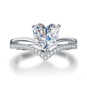 Simple Heart-Shaped Zircon Diamond Engagement Ring – Gifts for Couples — 4