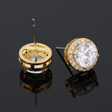 Round Sapphire Blue Red Stud Earrings AAA Zircon – Jewelry Gift Ideas — 1
