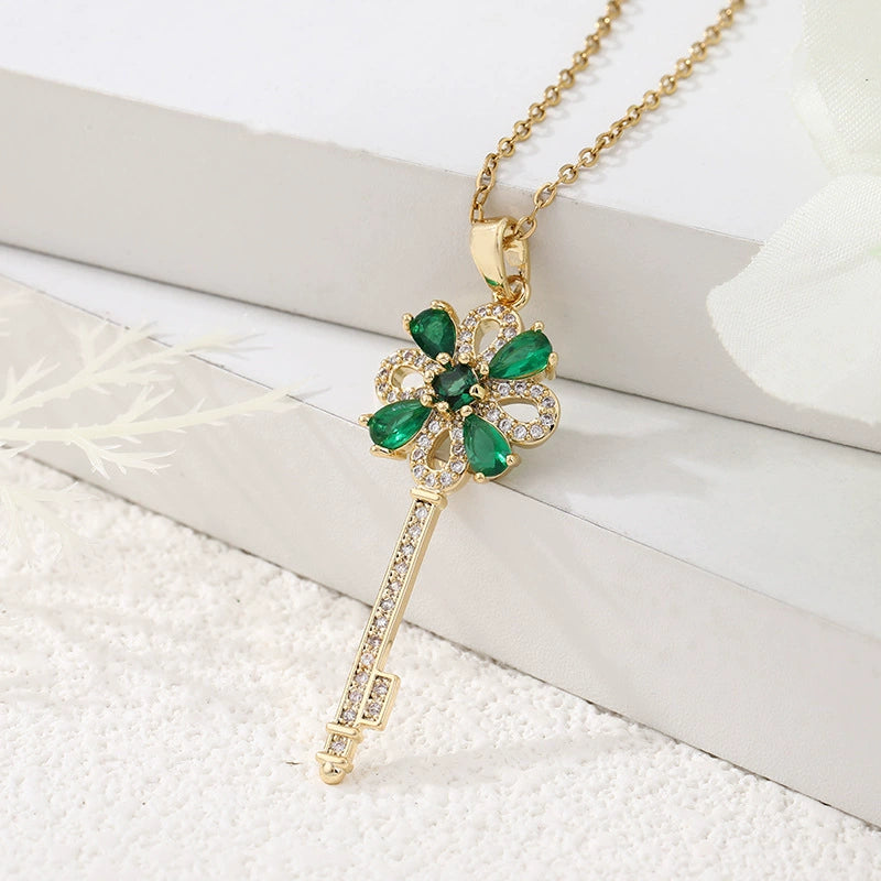 Women's Creative Retro Key Flower Necklace – Jewelry Gift Ideas — 1