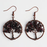 Crystal Gravel Bronze Wire Round Pendant Tree – Jewelry Gift Ideas — 9