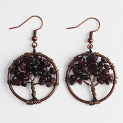 Crystal Gravel Bronze Wire Round Pendant Tree – Jewelry Gift Ideas — 9