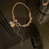 Diamond And Pearl Round T-shaped Buckle Necklace – Jewelry Gift Ideas — 2