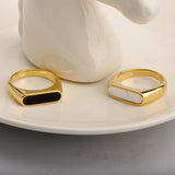 Vintage White Fritillary Titanium Ring Geometric – Small Gift Ideas — 4