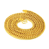 Gold Double Buckle Flat Chain Solid Necklace – Jewelry Gift Ideas — 8