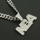 Square Diamond Patchwork Letter Pendant Necklace – Jewelry Gift Ideas — 6