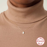 Ins Wind S925 Sterling Silver Square Tag Diamond – Jewelry Gift Ideas — 4