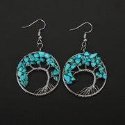 Hand Wrapped Curved Natural Gravel Colorful Earrings – Stylish Gifts — 4