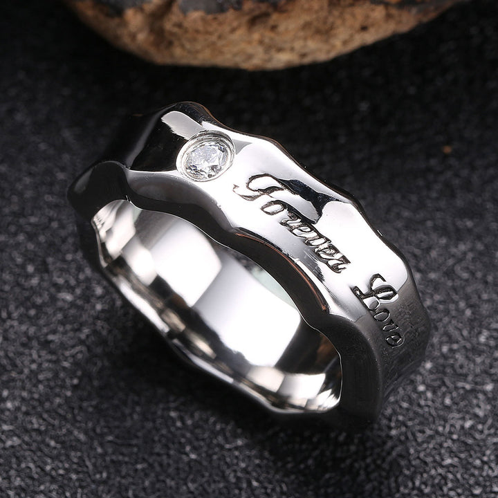 Men's And Women's Titanium Steel Water Ripple Ring – Gifts for Her — 1