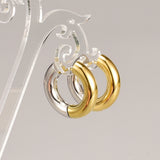 Metal Thick Titanium Steel Gold Plated Earrings – Meaningful Gifts — 2