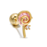 Lollipop Ice Cream Earrings 18K Real Gold Lock Ball – Thoughtful Gifts — 19