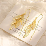 Fashion Tassel Hollow Leaves Hanging Earrings Fashion – Stylish Gifts — 7