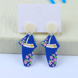 Women's Vintage Color Clash Embossed Acrylic Earrings – Gifts for Her — 10