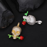 Luminous Epoxy Rose Skull Pendant – Jewelry Gift Ideas — 11