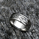 Titanium Steel Tang Grass Pattern Ring Simple – Holiday Gift Ideas — 4
