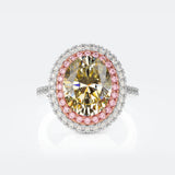 Women's High Carbon Diamond Oval Dove Egg Ring – Gifts for Her — 8